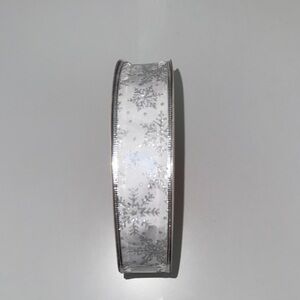 Celebrate It White and Silver Snowflake Ribbon